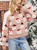 Christmas Sweater Women Winter Old Man Head Print Knitted Pullover Vintage Long Sleeve Knitwear Female Casual O-Neck Warm Jumper