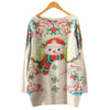 Christmas Sweaters Women New Year Knitted Pullovers Winter Santa Claus Print Jumper Long Sleeve Loose Tops Warm Knits Blouse