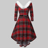 Christmas Swing Dress Adult Costume Fancys Dress Xmas Red V Collar Xmas Dresses Women Evening Party Clothes Winter Dresses