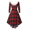 Christmas Swing Dress Adult Costume Fancys Dress Xmas Red V Collar Xmas Dresses Women Evening Party Clothes Winter Dresses