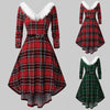 Christmas Swing Dress Adult Costume Fancys Dress Xmas Red V Collar Xmas Dresses Women Evening Party Clothes Winter Dresses