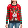 Christmas Winter Pullover Women Casual Deer Knitted Sweater Vintage Loose Long Sleeve Knitwear Female Elegant O-Neck Warm Jumper