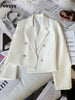 Circyy Beige Short Blazer Women Simple Coat Office Lady Korean Chic Spring Autumn Black Suit Pockets Casual Clothing