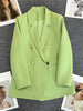 Circyy Blazer Women Office Lady Green Spring Autumn 2023 Suits Coat Clothing Notched Collar Solid Korean Chic Casual