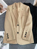Circyy Blazers for Women Office Lady Beige Outwear Spring Autumn 2023 Coat Clothing Notched Collar Simple Korean Chic Casual