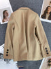 Circyy Blazers for Women Office Lady Beige Outwear Spring Autumn 2023 Coat Clothing Notched Collar Simple Korean Chic Casual