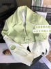 Circyy Cropped Blazer Women Green Short Coat Korean Chic Spliced Long Sleeve Notched Collar Jacket Ripped Streetwear Casual 2023