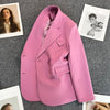Circyy Office Lady Blazer Women Fuchsia Clothing Simple Classic Spring Autumn Vintage Casual Female Coat Notched Collar 2023
