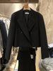 Circyy White Short Blazer Women Coat Office Lady Korean Chic Spring Autumn Suit Pockets Vintage Simple Casual Clothing