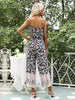Circyy Women Rompers Sleeveless Boho 2023 Backless Summer Clothe Beach Printing Spaghetti Strap Dresses Ruffled Casual
