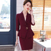 Claret Suits Women 2022 Summer Temperament Slim Formal Half Sleeve Blazer And Skirt Office Ladies Business Work Wear