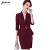 Claret Suits Women 2022 Summer Temperament Slim Formal Half Sleeve Blazer And Skirt Office Ladies Business Work Wear
