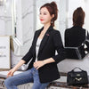 Classic Blazer Women's Slim Fitting Single Button Black Blazers Women Office Lady Jacket Pockets Female Chic OL Tops