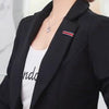 Classic Blazer Women's Slim Fitting Single Button Black Blazers Women Office Lady Jacket Pockets Female Chic OL Tops