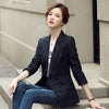 Coffee Plaid Jacket Women Spring Slim Long Sleeve Temperament Casual Blazer Office Ladies Work Coat