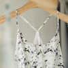 Colline2022 summer summer beach suspender skirt design print back cross dress