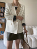 Color Block Patchwork Blazers Coat For Women Notched Double Breasted Office Lady Clothing 2023 Autumn  M878