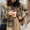 Colorfaith 2022 Autumn Winter Women's Blazers Casual Pockets Checkered Jackets Outerwear Plaid Wild Lady Short Tops JK7361