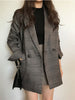 Colorfaith 2023 Plaid Double Breasted Pockets Formal Jackets Checkered Winter Spring Women's Blazers Outerwear Tops JK7113
