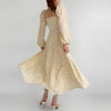 Colysmo Floral Dress Lantern Long Sleeve Ruched Cut out Tie up Split Zip Backless Maxi Dress Women Prairie Chic Summer Dresses