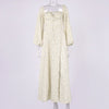 Colysmo Floral Dress Lantern Long Sleeve Ruched Cut out Tie up Split Zip Backless Maxi Dress Women Prairie Chic Summer Dresses