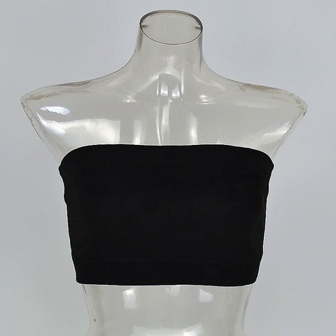 Sexy Strapless Strechable Women Suede Bustier Bandeau Crop Top Tank Tops Autumn Winter Spring Tube Top Sleeveless Vest