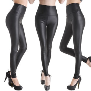 Winter Leggings Women Faux Leather Leggings High Waist Leggings Pencil PU Leather Pants Sexy Legging Legins Full Pant
