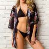 Comfortable  Stylish Fashionable Print Bathing Suit Cardigan All-matched Beach Cardigan Half Sleeve   for Swimming Pool