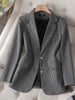 Commute Suit For Women's British Style Striped Blazer Autumn Elegant Casual All-match Quality Full Sleeve OL Coats