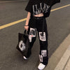 Cool Funny Punk Print Jeans Girl Pants Trousers Harajuku High Street Denim Bagge Autumn Korean Boyfriend Jeans Femme