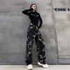 Cool Print Loose Jeans Funny Boyfriend Jean Women Jeans Hip Hip Pants High Waist Cargo Jeans Cool Stright Black Trousers Female