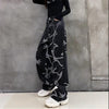 Cool Print Loose Jeans Funny Boyfriend Jean Women Jeans Hip Hip Pants High Waist Cargo Jeans Cool Stright Black Trousers Female
