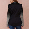 Cool Women Sequined Blazer Coat Jacket Single Buckle Long Sleeve  Suit jacket women	for women's clothing