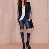 Cool Women Sequined Blazer Coat Jacket Single Buckle Long Sleeve  Suit jacket women	for women's clothing