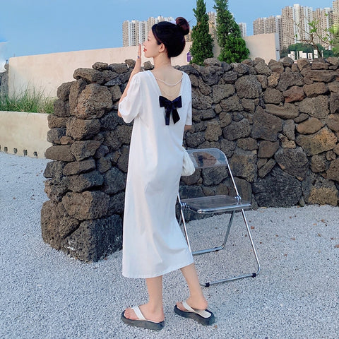 Cost-Effective College Style Maxi Long Dress Elegant For Women Summer 2022  Clothes Harajuku Ladies Dresses Loose Casual