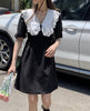Cost-Effective Gentle Summer Party Lace Black Plus Size Dress Elegant Women Korean Style Loose Clothes Vintage Gothic Student