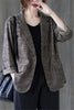 Cotton And Linen Striped Suit Jacket Ladies Spring 2022 Retro Loose Large Size Casual Blazer Single Breasted Shirt Top zh187