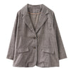 Cotton And Linen Striped Suit Jacket Ladies Spring 2022 Retro Loose Large Size Casual Blazer Single Breasted Shirt Top zh187