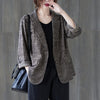 Cotton And Linen Striped Suit Jacket Ladies Spring 2022 Retro Loose Large Size Casual Blazer Single Breasted Shirt Top zh187