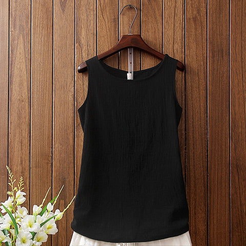Cotton Linen Tank Tops Women Summer Clothing 2022 New Solid Casual Sleeveless Shirts Female Vintage Vest Top Soft Confort Blusas