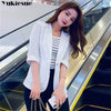 Cotton and Linen Small Suit Women's Jacket Autumn Spring and Summer Slim Slimming Cropped Sleeves Short Shirt White