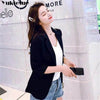 Cotton and Linen Small Suit Women's Jacket Autumn Spring and Summer Slim Slimming Cropped Sleeves Short Shirt White