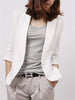 Cotton and Linen Small Suit Women's Jacket Autumn Spring and Summer Slim Slimming Cropped Sleeves Short Shirt White