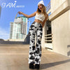 Cow Printed  Oversized Jeans Women Harajuku Streetwear Wide Leg High Waist Mom Straight Baggy Denim Trousers Iamhotty
