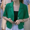 Crop Blazers Women Coats Ropa Para Mujer Short Sleeve Outwear All-match Solid Simple Loose Chic Korean Casual Elegant