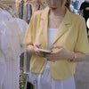 Crop Blazers Women Coats Ropa Para Mujer Short Sleeve Outwear All-match Solid Simple Loose Chic Korean Casual Elegant