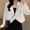 Crop Blazers Women Spring Temperament Casual Simple All-match Daily Casual Office Lady Korean Style Thin Preppy