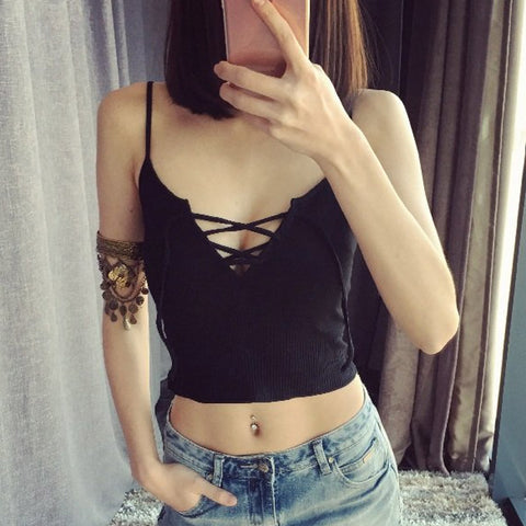 Crop Tops Women 2022 Summer New Womans Short Bralette Low Cut Tanks Top Bandage