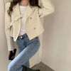 Cropped Blazers Women Casual Notched Long Sleeve Outerwear Clothing Autumn Mujer Ropa Minimalist Korean Style Aesthetic