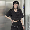 Cropped Blazers Women Fashionable Stylish Leisure All-match Black Notched Summer Short Sleeve Korean Style Design Overcoat Lady